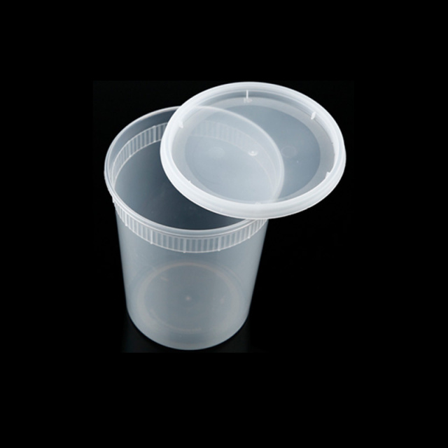 32 OZ PLASTIC FOOD CONTAINER WITH LID(SOUP CUP)